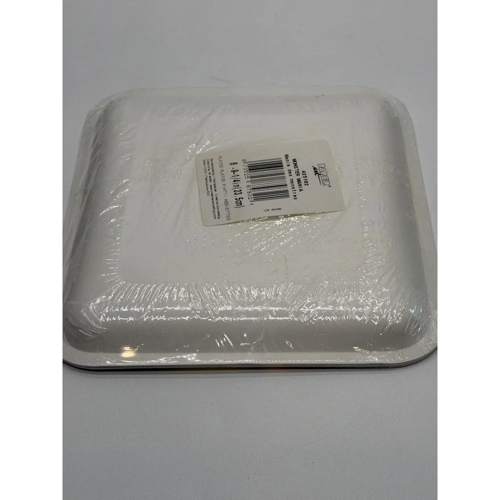 Paper Art Monster Mania 9.25 Inch Square Paper Party Plates‎ 8 Count 425102 NEW